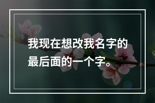 我现在想改我名字的最后面的一个字。