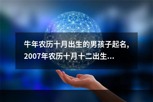 牛年农历十月出生的男孩子起名,2007年农历十月十二出生男孩子