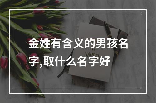 金姓有含义的男孩名字,取什么名字好