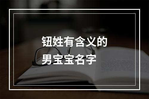 钮姓有含义的男宝宝名字